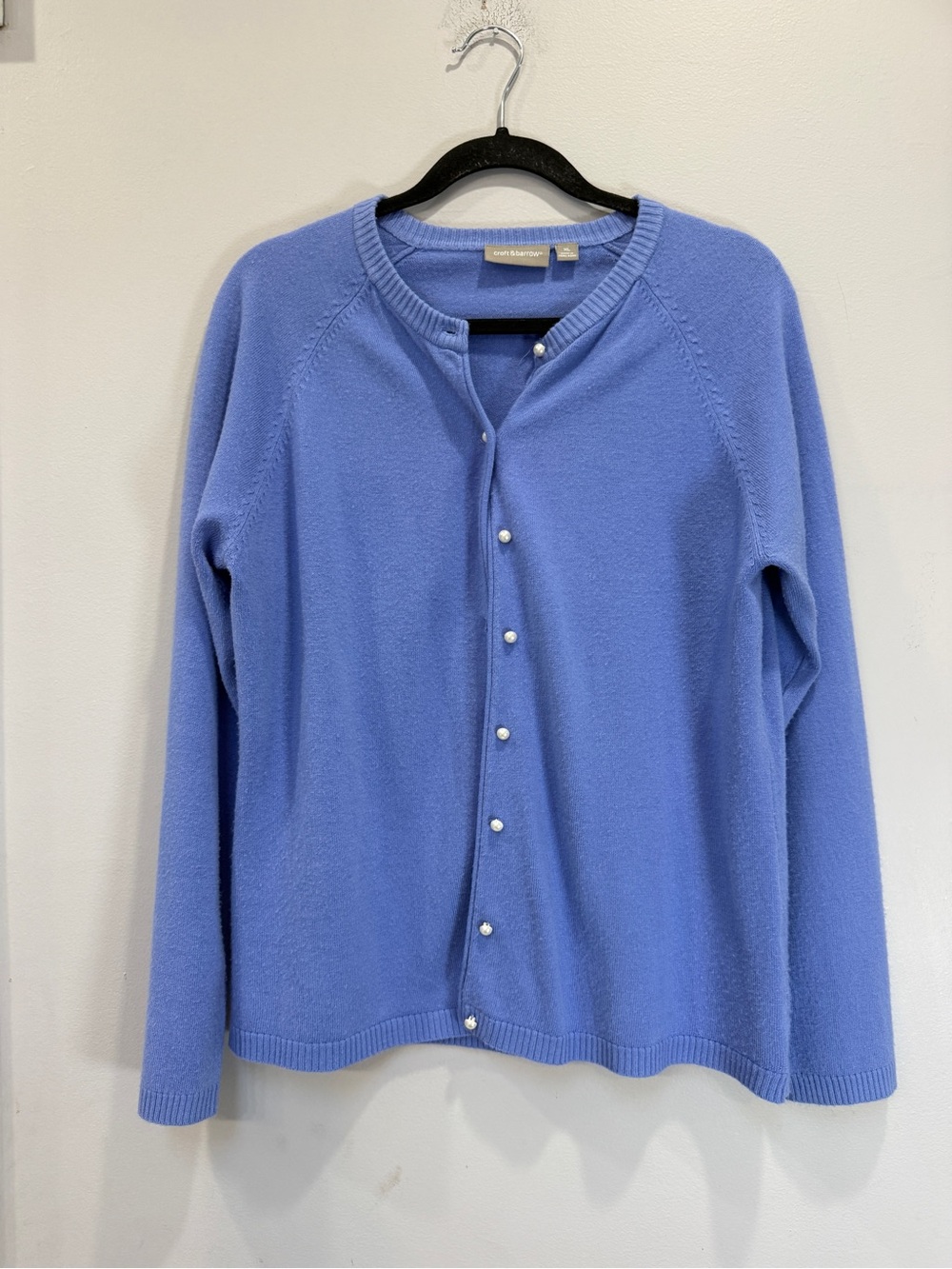 croft & barrow Periwinkle Pearl-Button Cardigan